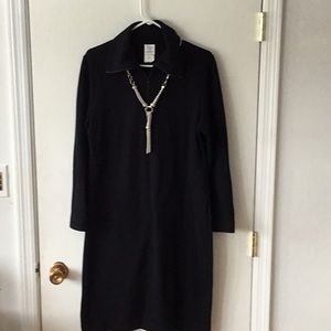 Knit dress with front zipper